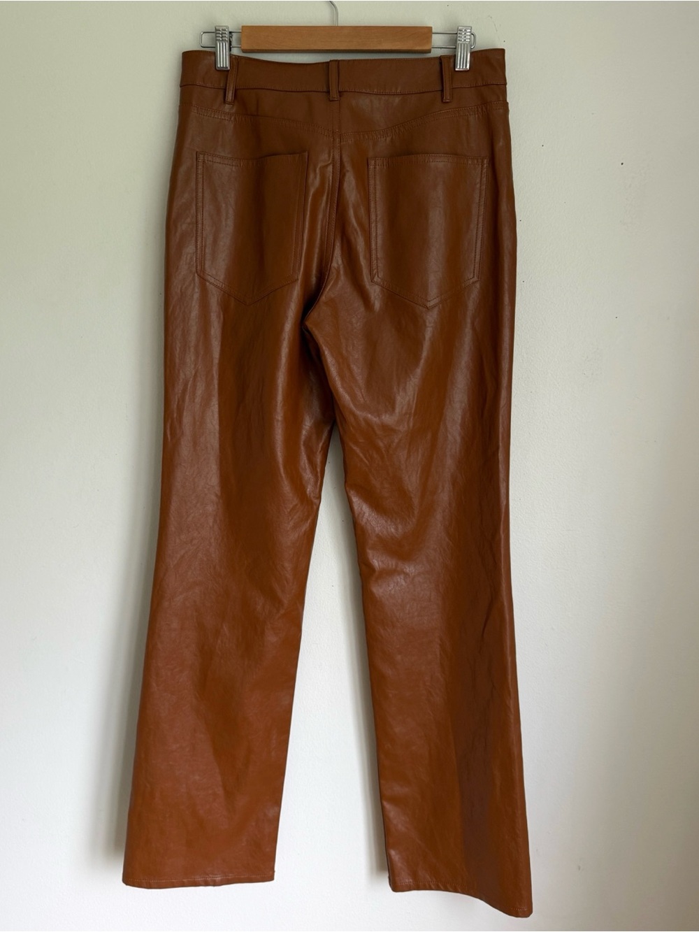 ALC Freddie Faux Leather Pants in Cognac Brown - Picture 5 of 7
